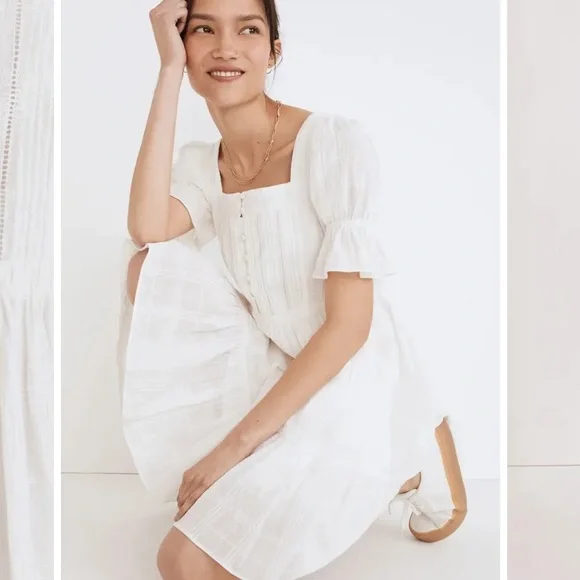 Madewell puff sleeve drawstring mini dress - Picture 2 of 6